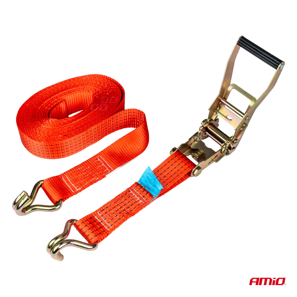 Ratchet Tie-Down Strap – Steel Claw Hooks, Trailer & Car Transport 5,000 kg 50 mm × 3 m