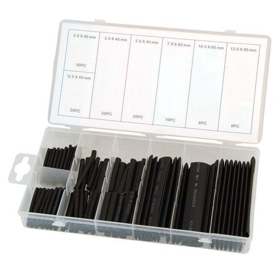 127-Piece Heat Shrink Tubing Assortment – Durable, Flame-Retardant, and Versatile Wire Insulation