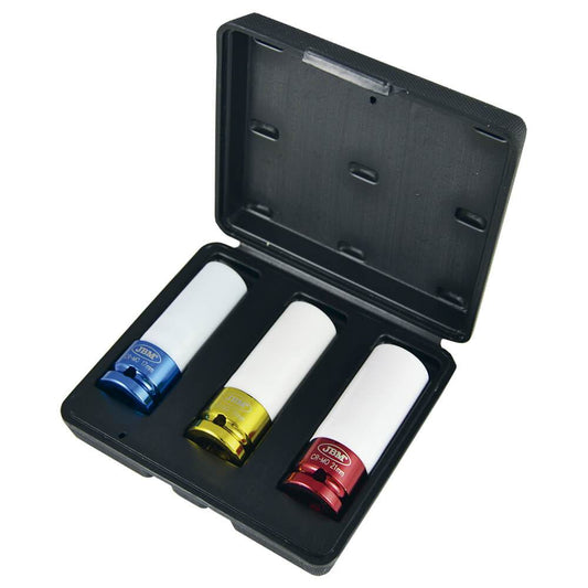 3-Piece 1/2'' Impact Socket Set – Protective Sleeves for Alloy Wheels