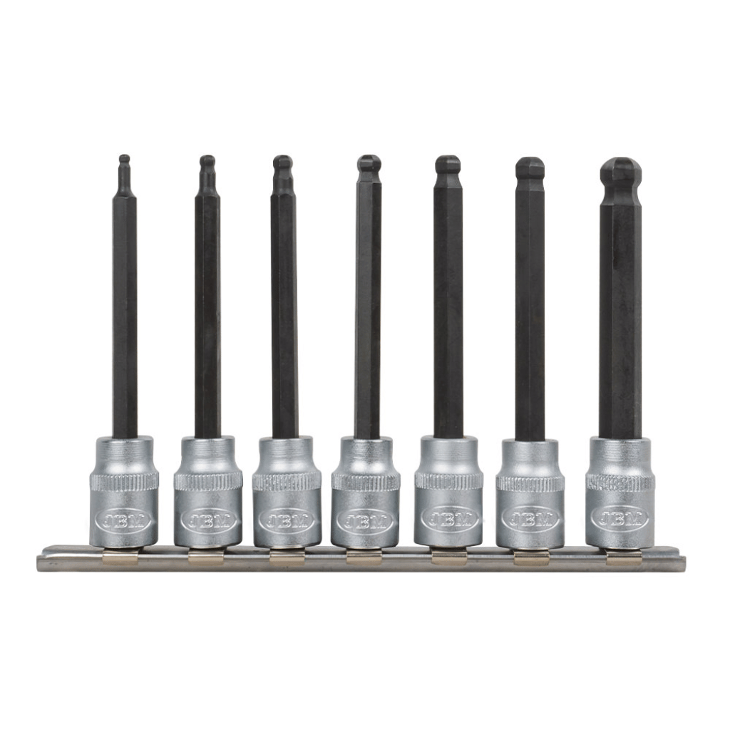 7‑Piece Allen Ball‑Pin Set (3/8″ Dr) – Cr‑V Long Reach Hex, Ball‑End Pins