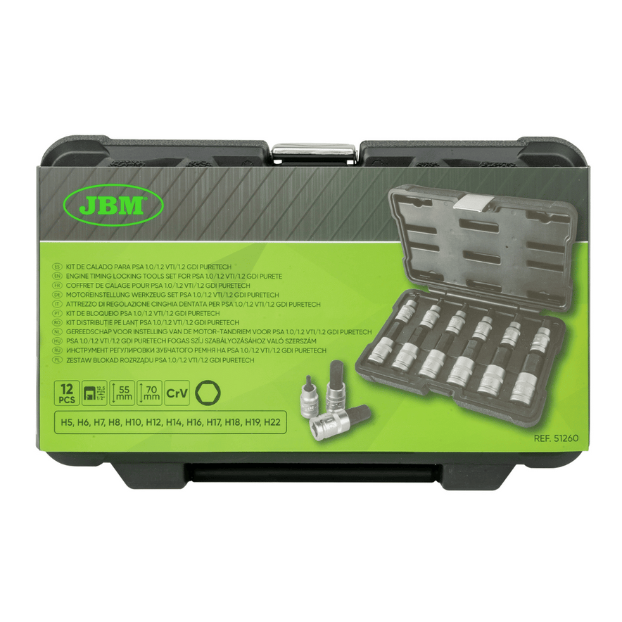 12-Piece 1/2'' Hex Bit Socket Set – Durable & Precision Engineered