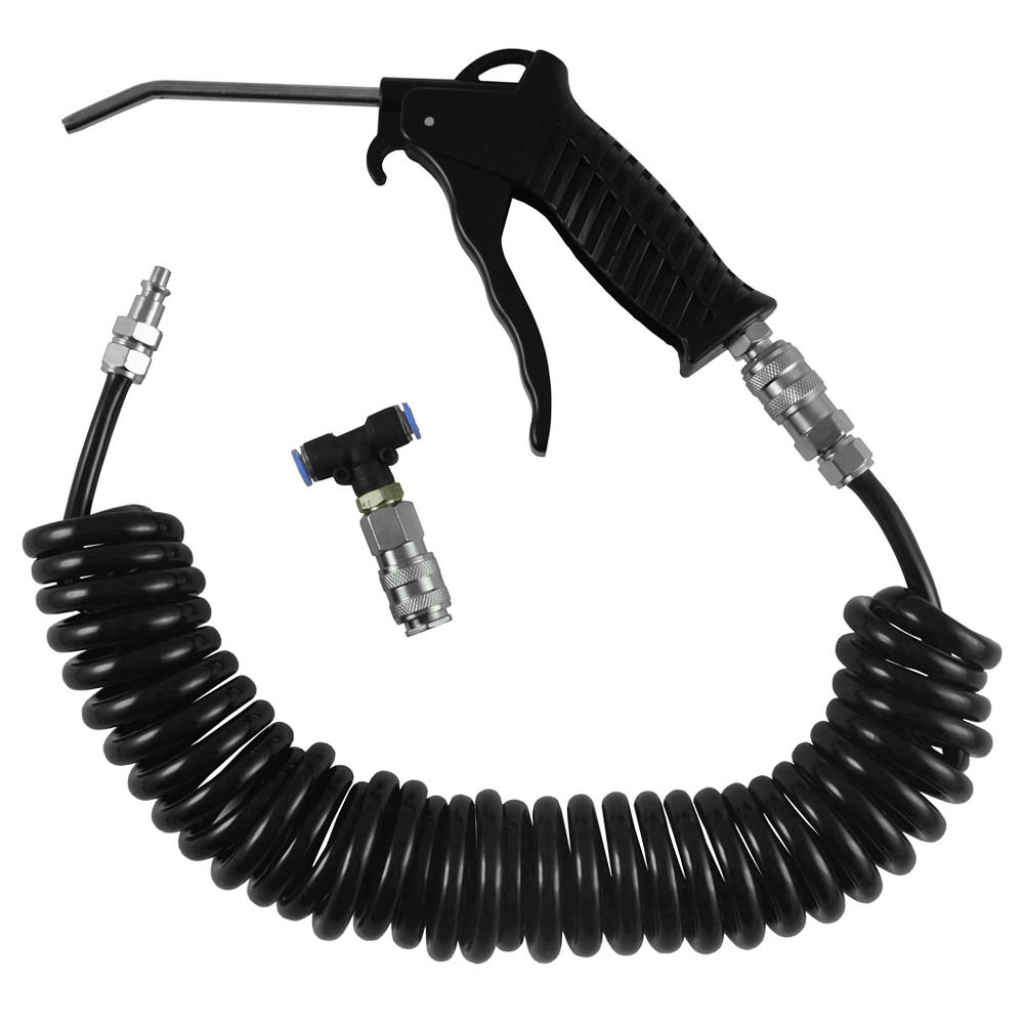 Air Blow Gun 3/8″ with 5 m Recoil Hose – PU Coil, Steel Nozzle