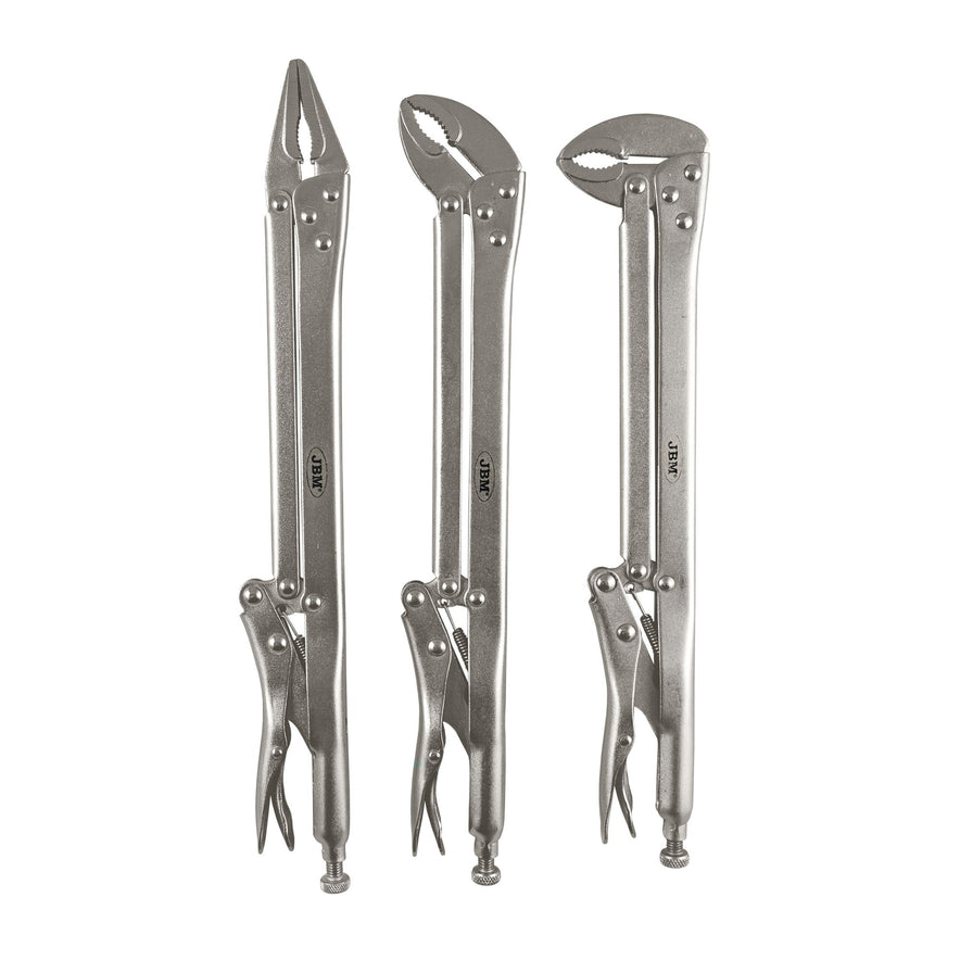 3-Piece Extra-Long Locking Pliers Set – Durable Clamps for Precision Work in Tight Spaces