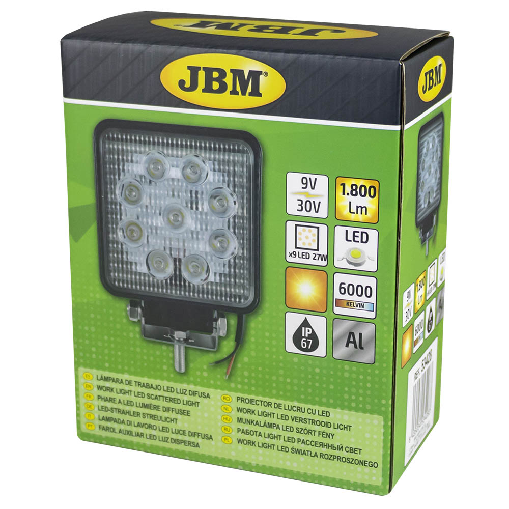48W Square LED Work Light – Flood Beam for Vehicle & Workshop Use