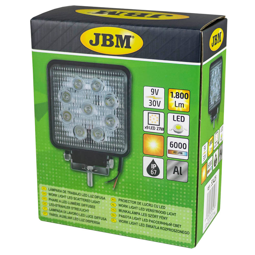 48W Square LED Work Light – Flood Beam for Vehicle & Workshop Use