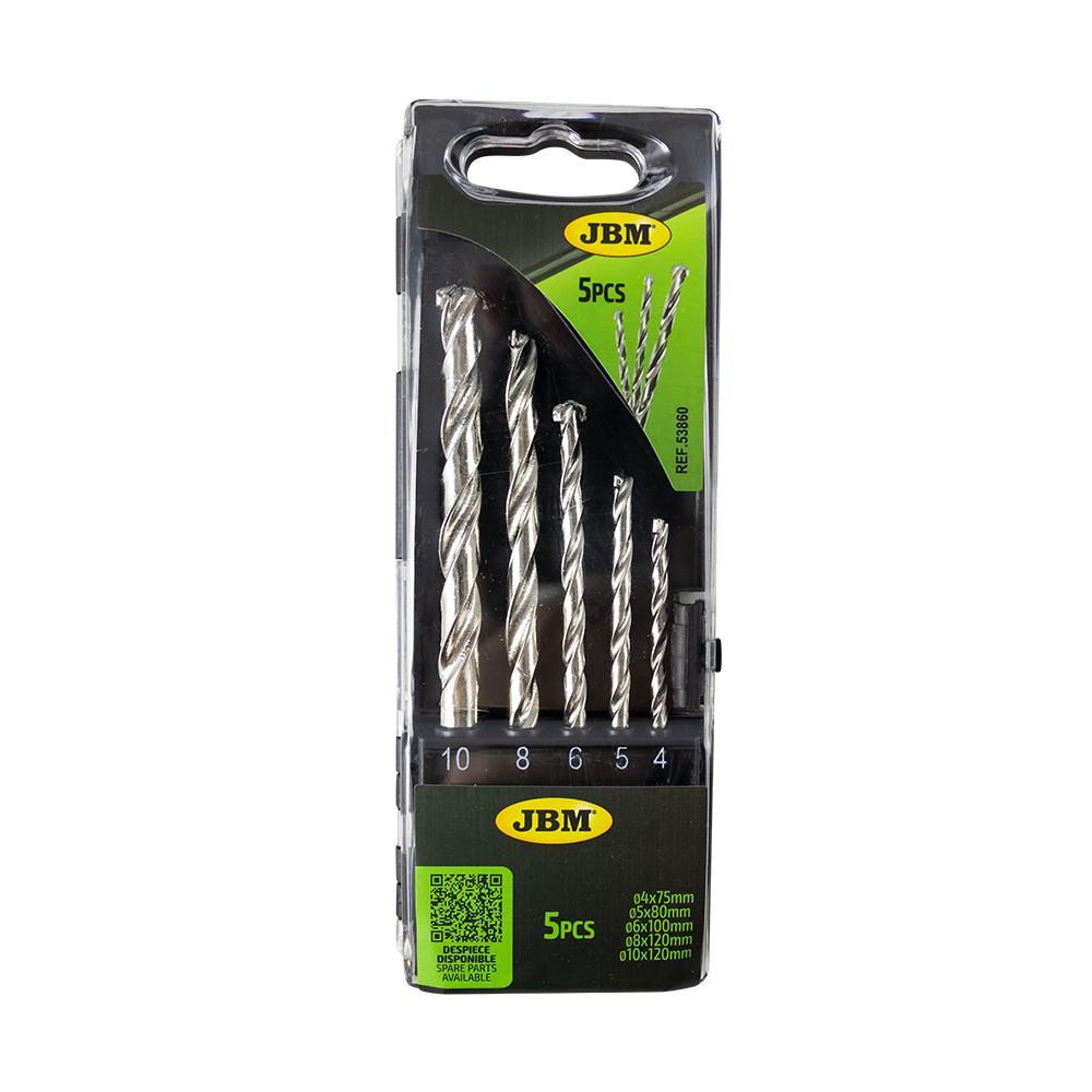 5-Piece Masonry Drill Bit Set Carbon Steel 4mm - 10mm