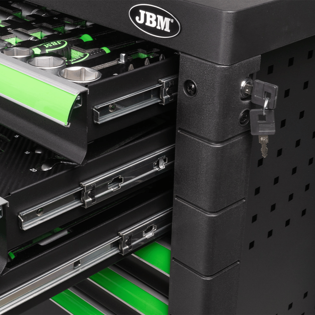 7 Drawer Tool Trolley Cabinet – Green And Black – Includes 172 Tools!