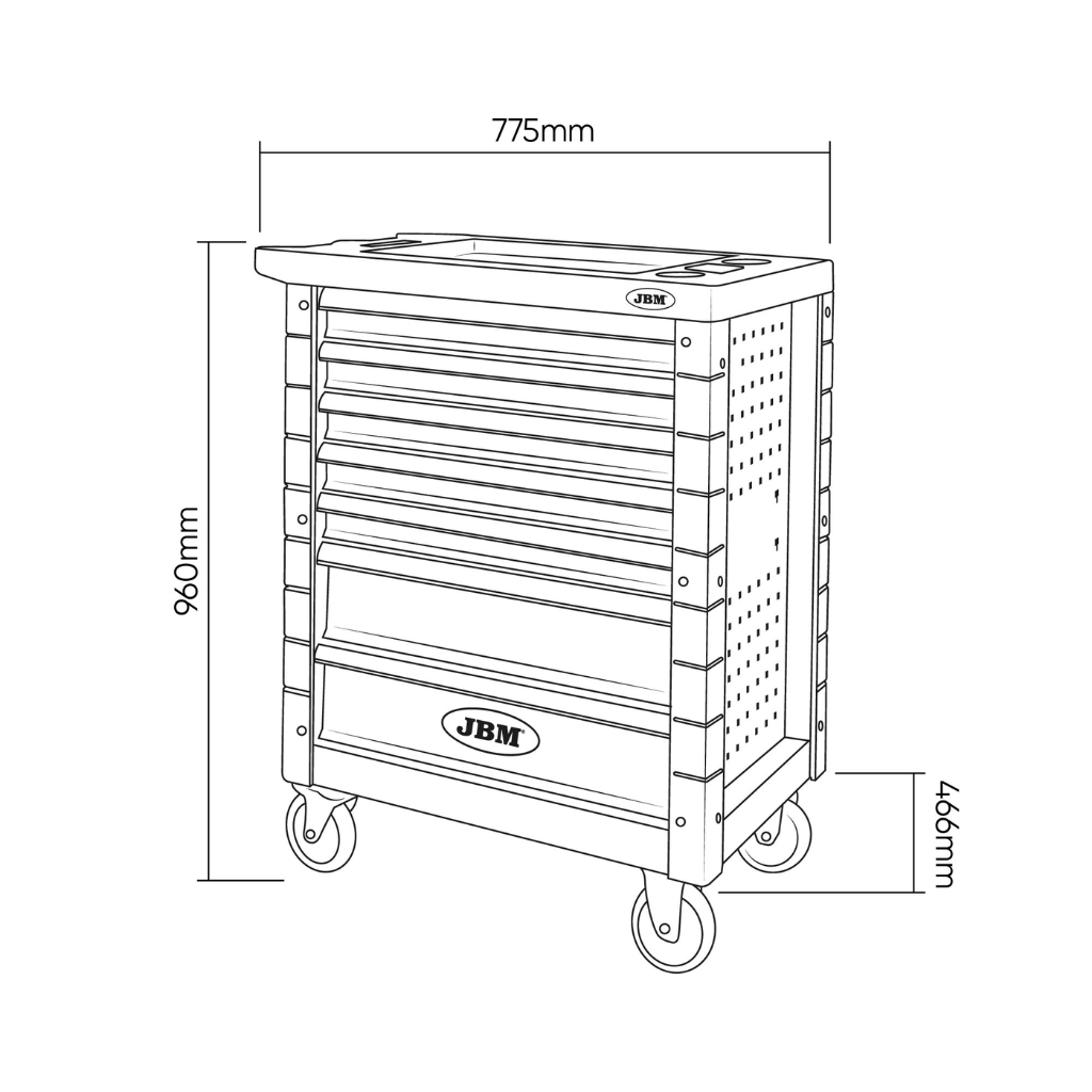 7 Drawer Tool Trolley Cabinet – Green And Black – Includes 172 Tools!