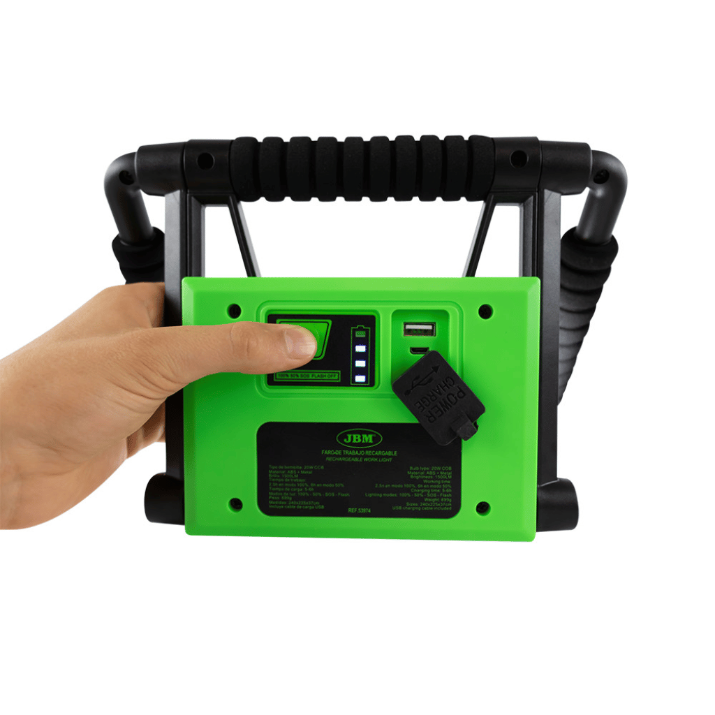 Rechargeable LED Work Light 1500 Lm – COB, Foldable Stand, Magnetic & Hook Mount