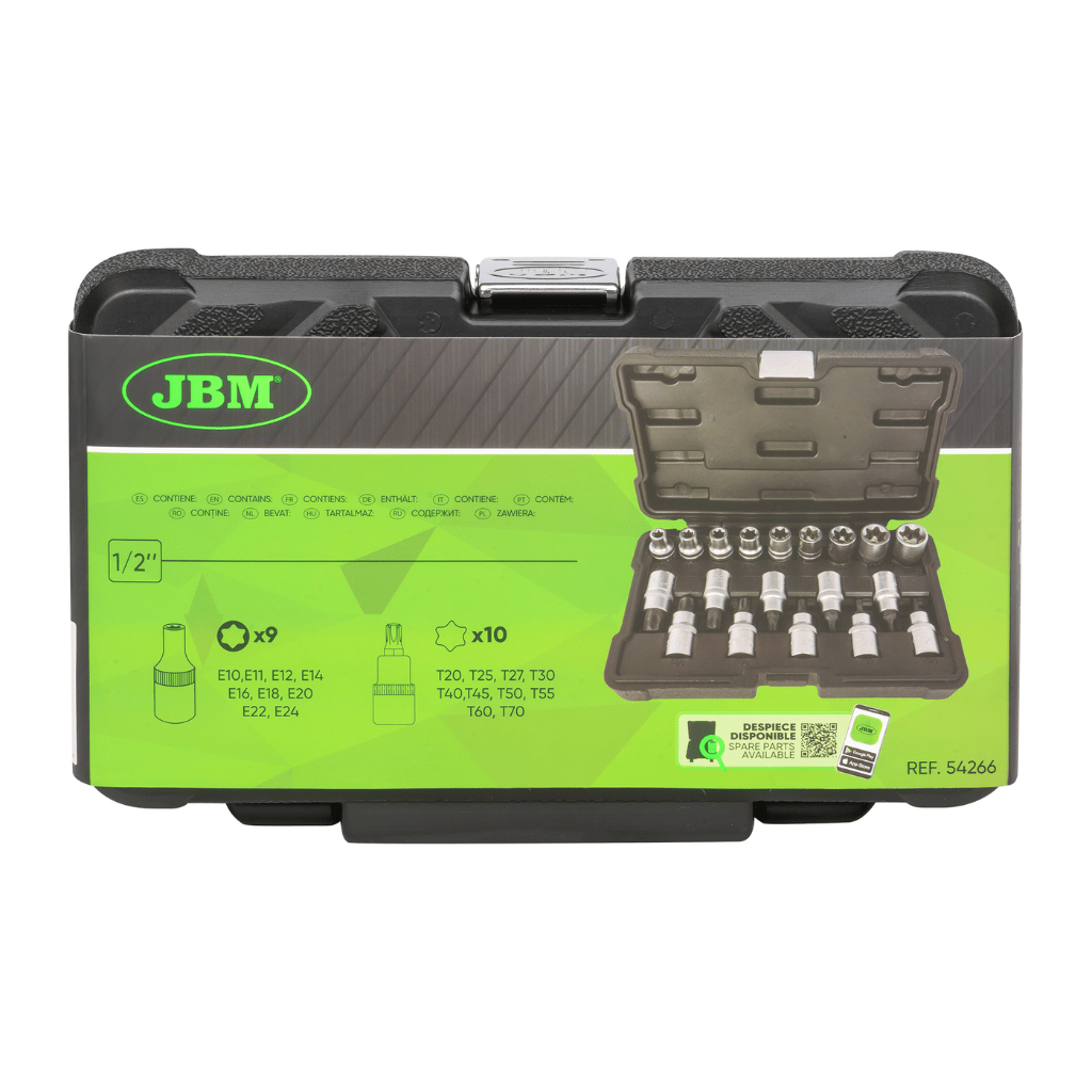 19-Piece 1/2'' Torx Socket & Bit Set – Durable & Versatile Tool Kit