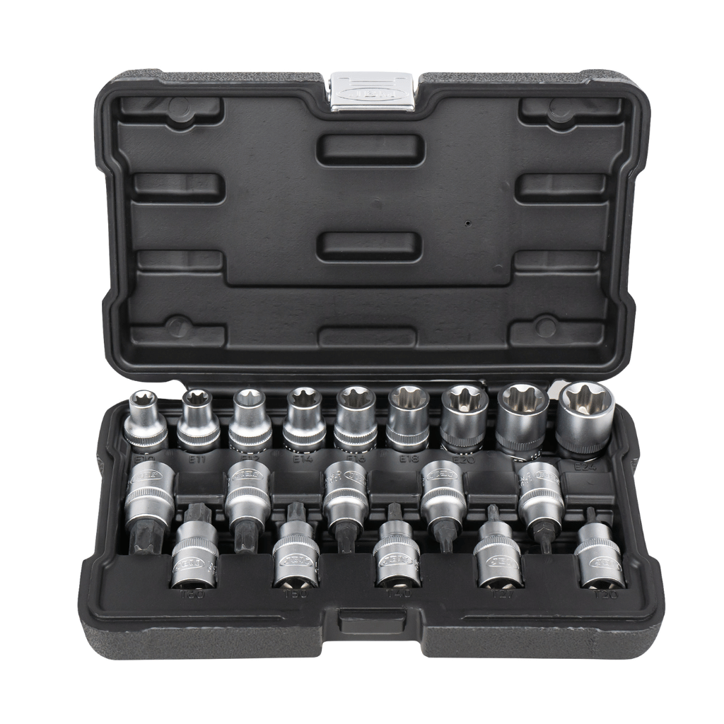 19-Piece 1/2'' Torx Socket & Bit Set – Durable & Versatile Tool Kit