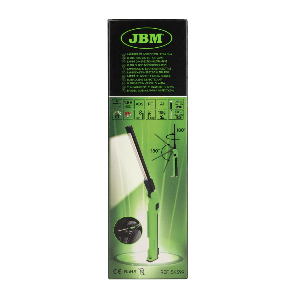 Ultra-Thin LED Inspection Lamp – 500lm Rechargeable Work Light for Tight Spaces