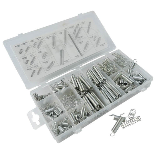 Spring Assortment Set 200pc Zinc Plated Steel Compression Extension Expansion