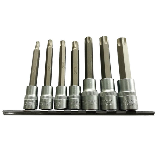 7-Piece Torx Bit Socket Set – Durable CrV Steel with 3/8" & 1/2" Drives