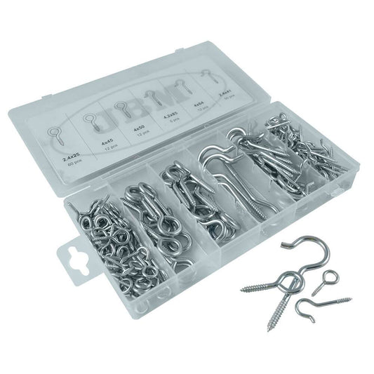 JBM-53352 Screw In Hanging Hooks Assortment 151pc -
