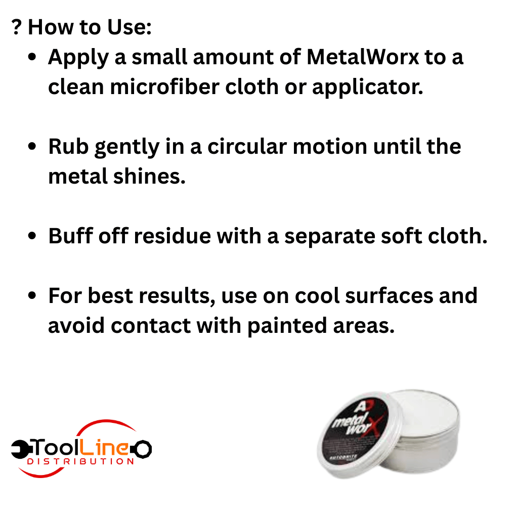 Autobrite Direct MetalWorx Metal Cleaner & Polish 100 g – Chrome, Exhaust & Alloy Shine Paste