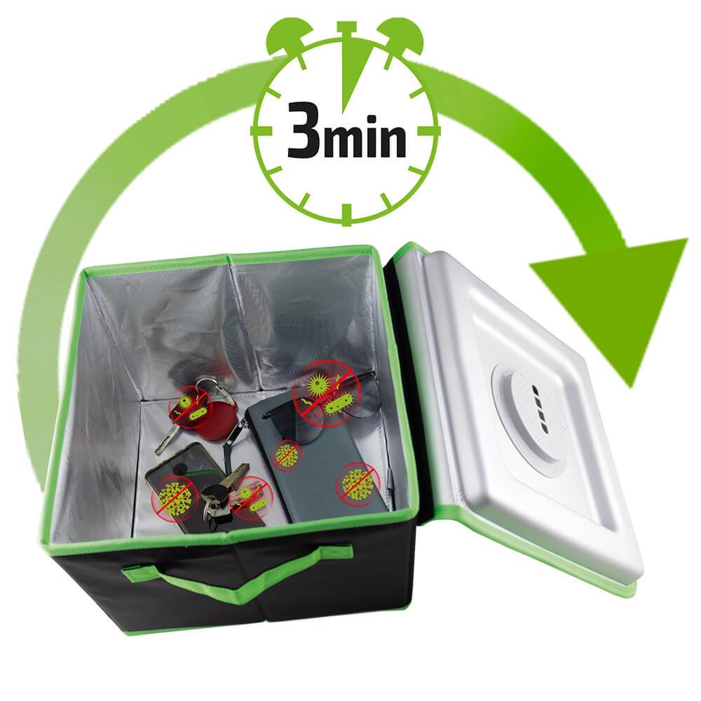 Steriliser Ozone Treatment Box Foldable Portable USB 280mm x 280mm x 220mm