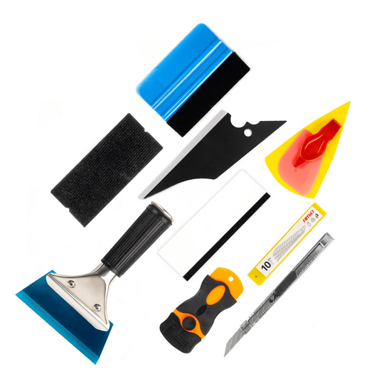 11 Pc Car Film Application Tool Kit – Pro Wrap & Tint Squeegees Scrapers
