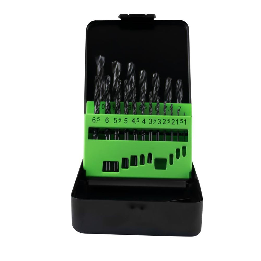 19-Piece HSS 4241 Twist Drill Set (1-10mm) – Precision and Durability for Metal Drilling