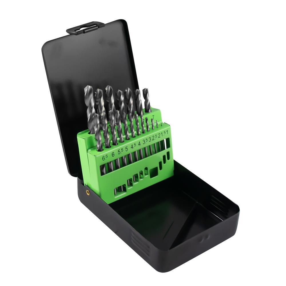 19-Piece HSS 4341 Twist Drill Set (1-10mm) – Precision and Durability for Metal Drilling
