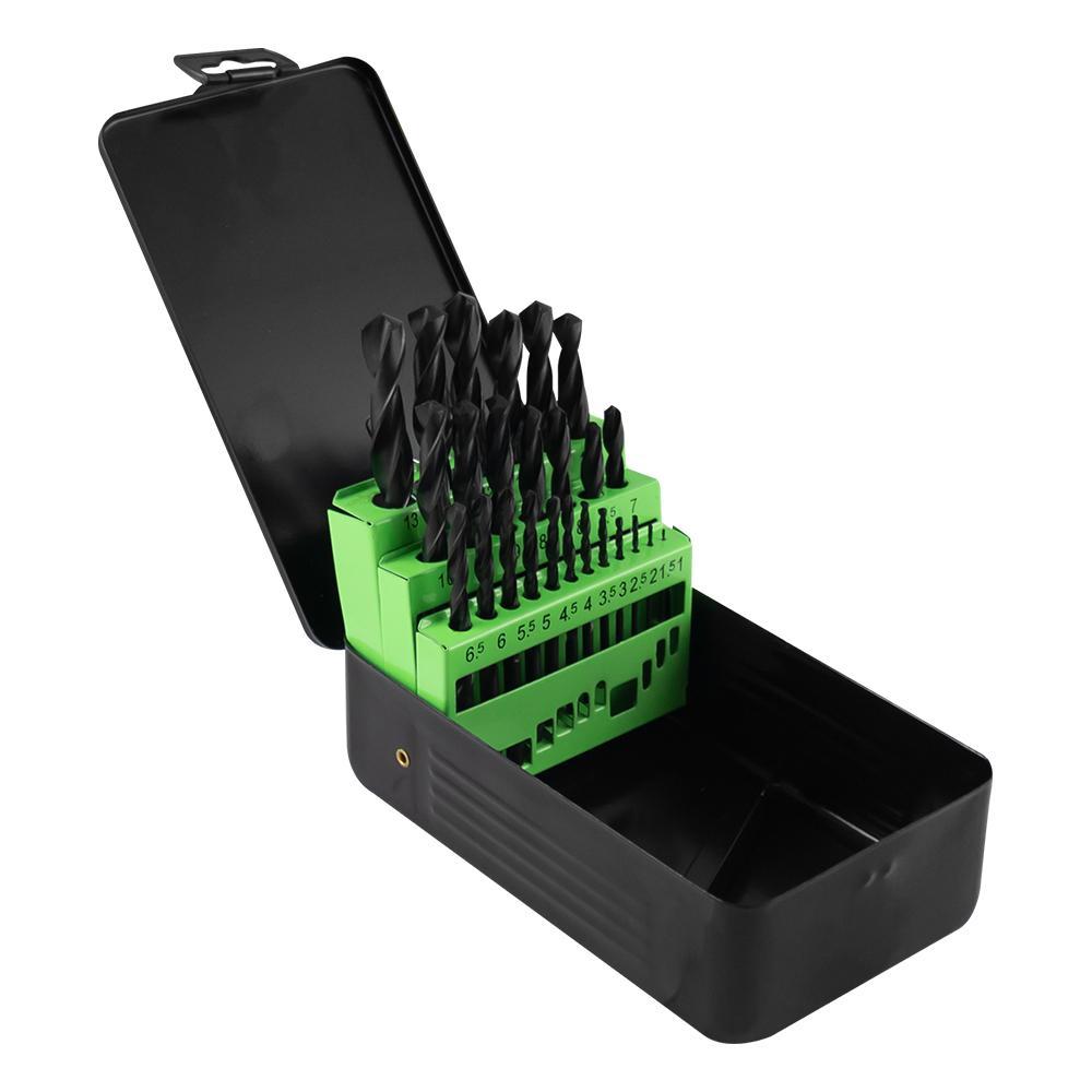 25-Piece HSS 4241 Twist Drill Set (1-13mm) – Precision and Durability for Metal Drilling