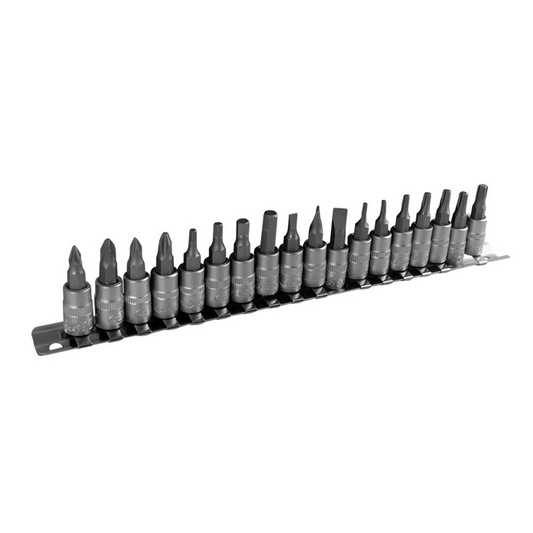 18‑Piece 1/4″ Drive Bit Socket Set – PH, PZ, SL, Hex & Torx S2 Steel
