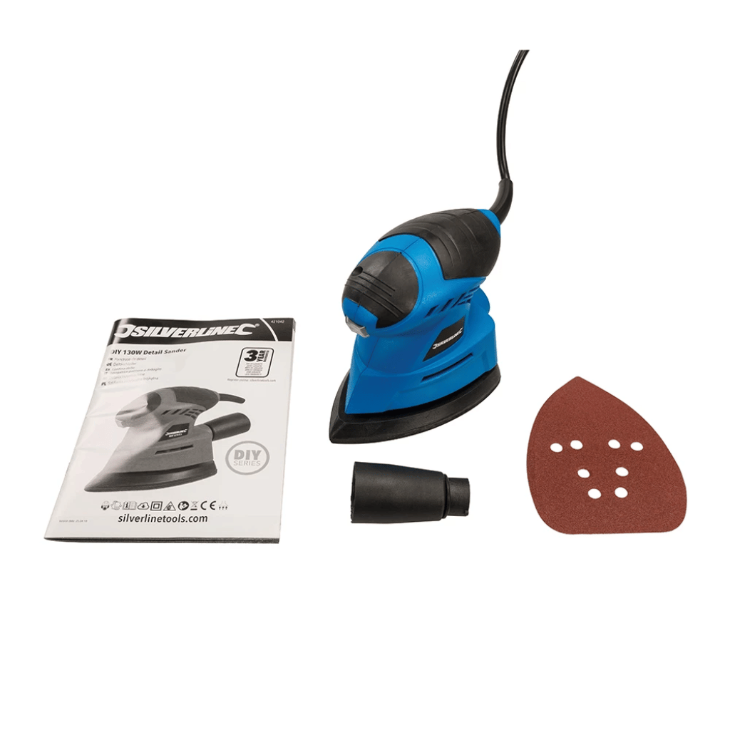 130 W Orbital Detail Sander – 140 mm Hook & Loop With Dust‑Extract Port
