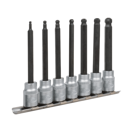 7‑Piece Allen Ball‑Pin Set (3/8″ Dr) – Cr‑V Long Reach Hex, Ball‑End Pins