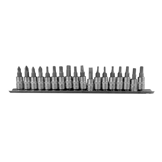 18‑Piece 1/4″ Drive Bit Socket Set – PH, PZ, SL, Hex & Torx S2 Steel