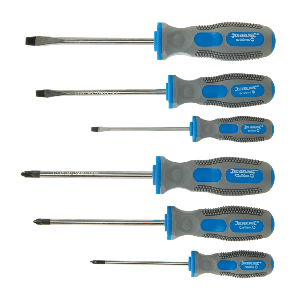 6‑Piece General Purpose Screwdriver Set – Chrome Vanadium, Soft‑Grip Handles