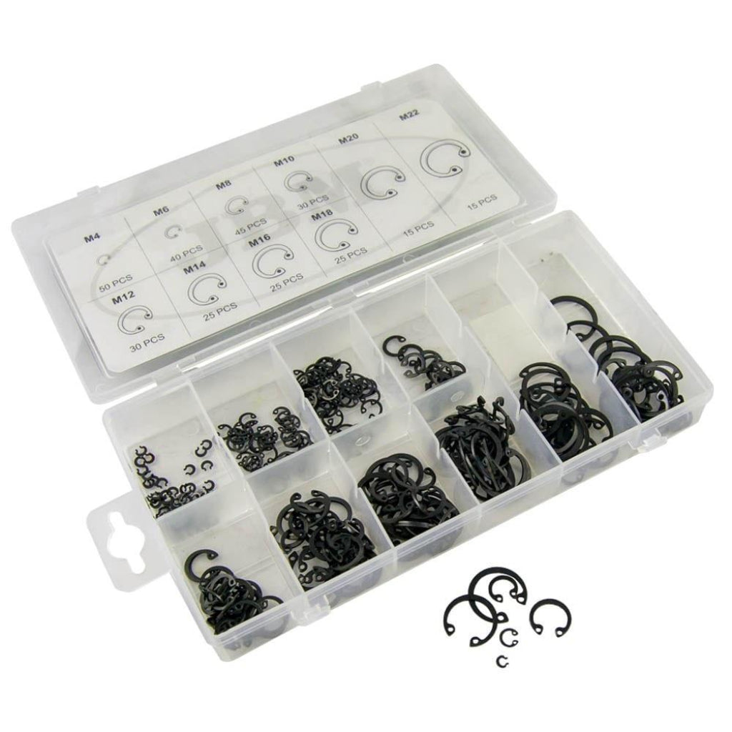 Circlip Snap Ring Internal Assortment 300pc Metal Ring C-Clip Retainer