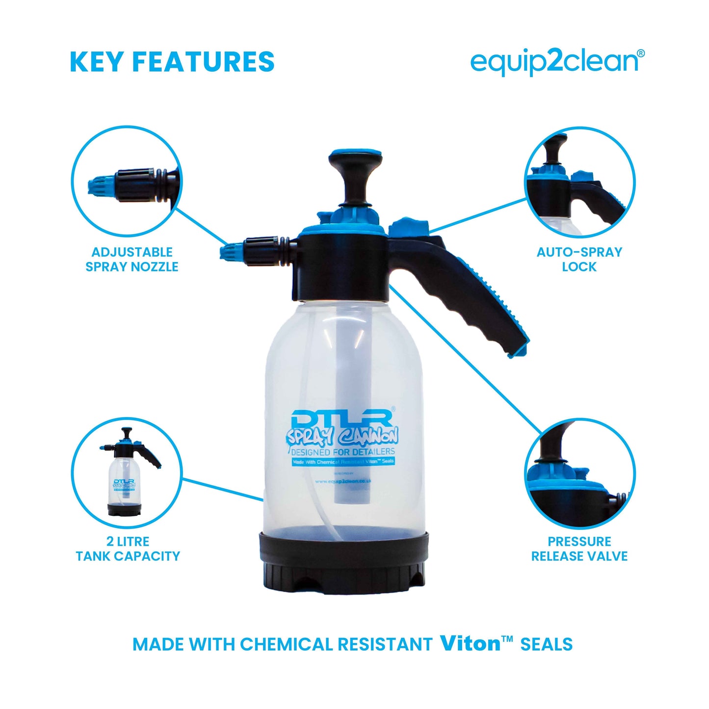 DTLR® Spray Cannon - pump action with VITON seals - 2 litre