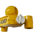 Trailer Titan Combination Hitch Lock fits 50mm couplings, with a yellow color for theft deterrence