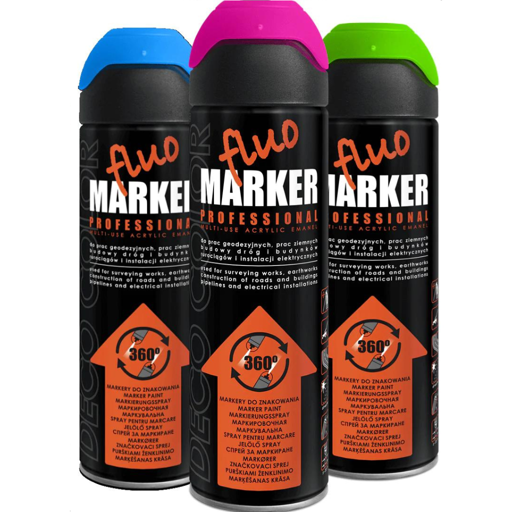 FluoMarker Line Marker – High-Visibility Fluorescent Marking Spray for Professional Use